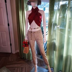 Tommy Hilfiger Ladies Flex Patriotic Flag Heart Chino. Sz 2